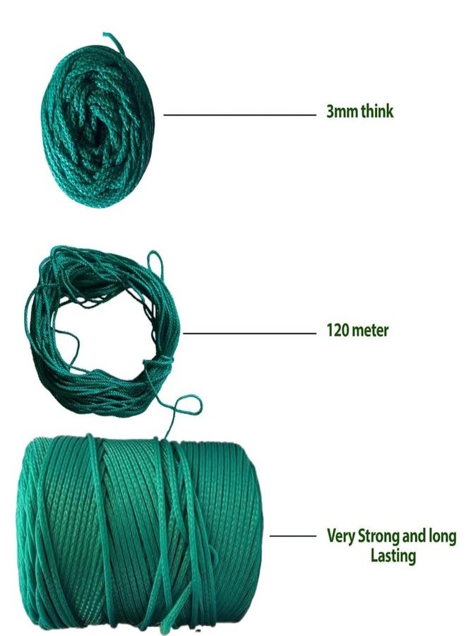 Petalzone Nylon Rope 120 Meters UV Coated 3mm Thickness for Shade Net Stitching Creeper Nets Making and Gardening Purpose (Pack of 1) - Image 5